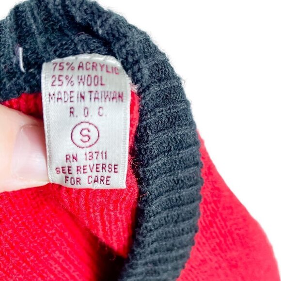 Vintage Karen Scott Wool Blend Cozy Knit Red Christmas Holiday Cardigan Sweater - Picture 10 of 12